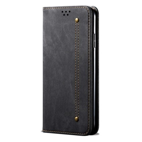 Чехол книжка Denim Texture Casual Style на Realme C65 4G - черный