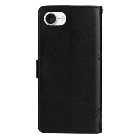Чехол-книжка Happy Cat Pattern для iPhone 16e - черный