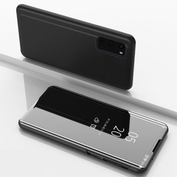 Чехол книжка Clear View на Samsung Galaxy S20 Electroplating Mirror-черный