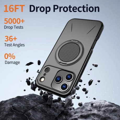 Противоударный чехол Kalebol с MagSafe и подставкой на iPhone 17 Pro Max - черный