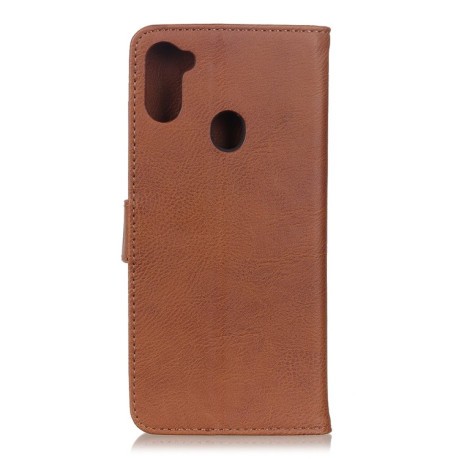 Кожаный чехол-книжка Cowhide Texture на Samsung Galaxy A11/M11 - коричневый