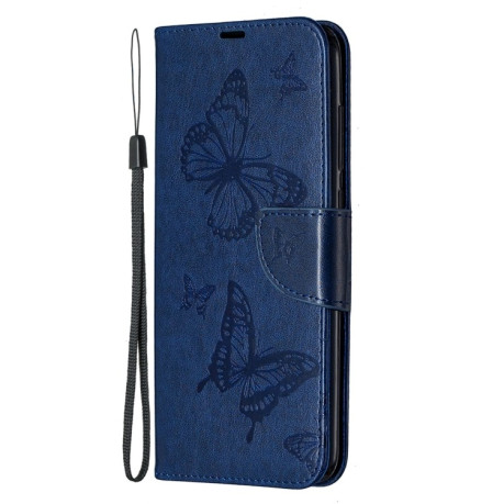 Чехол-книжка Butterflies Pattern на Xiaomi Redmi 10X / Note 9 - синий