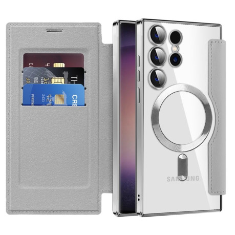 Чохол-книжка Shield MagSafe RFID Anti-theft Leather  для Samsung Galaxy S25 Ultra 5G - сірий
