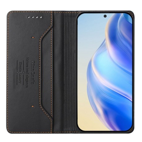 Чехол-книжка RC01 Dual-Folded Magnetic Suction RFID Leather на Infinix Hot 50i 5G / Smart 9 4G - черный