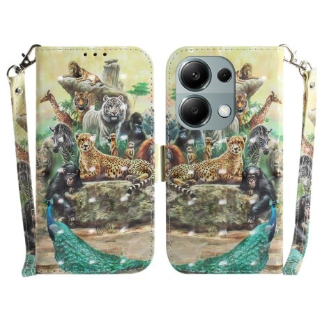 Чохол-книжка 3D Colored Horizontal для Xiaomi Redmi Note 14S/ 13 Pro 4G / POCO M6 Pro 4G - Zoo