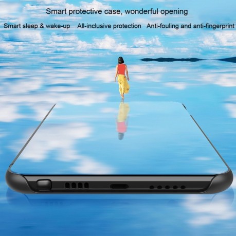 Чехол книжка Clear View на Samsung Galaxy Note 20 Ultra - серебристый
