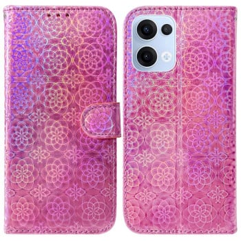 Чехол-книжка с цветной обложкой и магнитной застежкой Colorful Magnetic Buckle на OPPO Reno13 Global - розовый