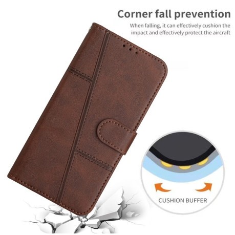 Чехол-книжка Stitching Calf Texture для Infinix Zero 30 4G - коричневый