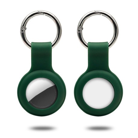Силіконовий брелок із карабіном Keychain Ring для AirTag - темно-зелений