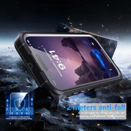 Протиударний чохол RedPepper IP68 Waterproof з MagSafe на iPhone 17 - чорно-сірий