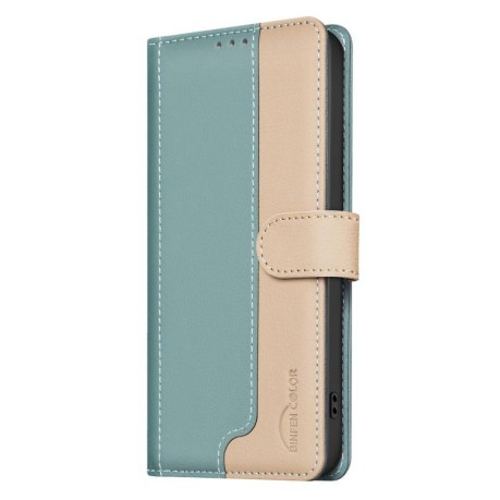 Чохол-книжка Color Matching RFID Anti-theft Leather для Samsung Galaxy M16 5G / F16 5G - зелений