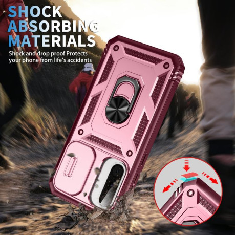 Протиударний чохол Sliding Camshield для Samsung Galaxy A56 5G - Pink+Rose Red