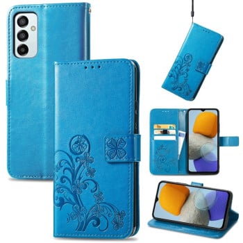 Чохол-книжка Four-leaf Clasp Embossed Samsung Galaxy M23 - синій