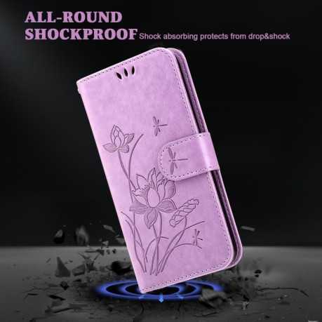 Чохол-книжка Lotus Embossed для iPhone 14 Plus - фіолетовий
