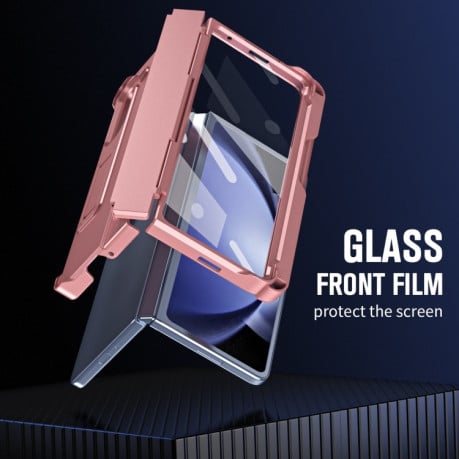 Противоударный чехол Diamond Case-film Integral Hinge Shockproof для Samsung Galaxy  Fold 6 5G - розовый