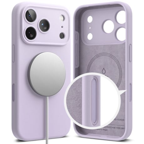 Оригинальный силиконовый чехол Ringke Silicone Magnetic с MagSafe на iPhone 17 Pro - Purple