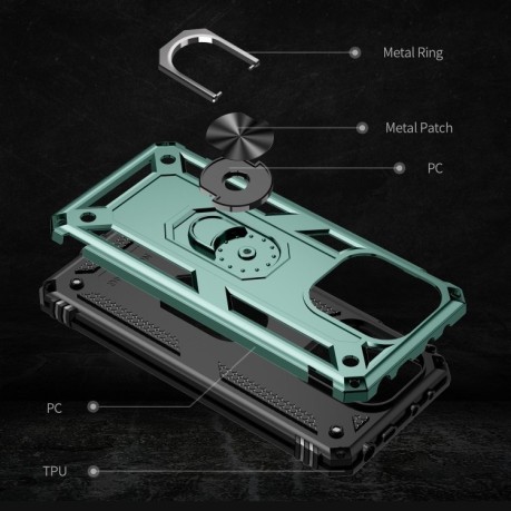 Противоударный чехол HMC 360 Degree Rotating Holder на Xiaomi Redmi Note 13 4G - зеленый