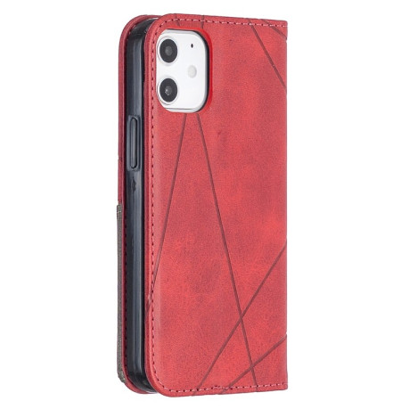 Чехол-книжка Rhombus Texture на iPhone 12 Mini - красный