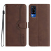 Чехол-книжка Skin Feel Heart Amile для Vivo Y53s 4G/Y51a/Y33 4G - коричневый