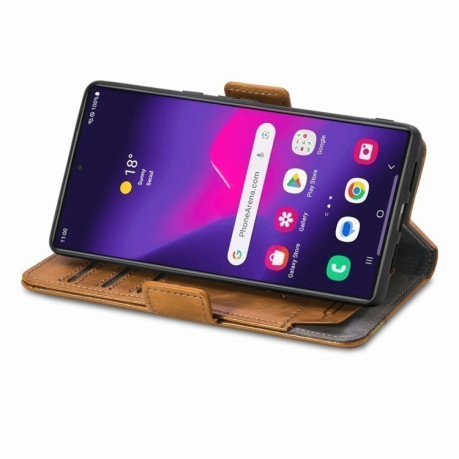 Чехол-книжка Dual-side Magnetic Buckle для Samsung Galaxy S25 Ultra 5G - хаки