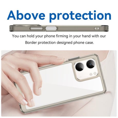 Чохол Colorful Acrylic Series із кольоровим бампером на OPPO A5x 5G - прозоро-сірий
