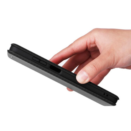 Чехол-книжка Carbon Fiber Texture на Motorola Moto G05 / E15 - черный