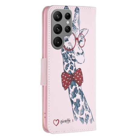 Чохол-книжка Colored Drawing Pattern на Samsung Galaxy S24 Ultra 5G - Giraffe