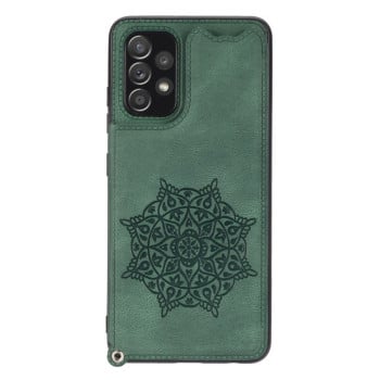 Противоударный Mandala Embossed Card Slots для Samsung Galaxy A23 4G - зеленый