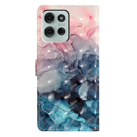 Чохол-книжка 3D Painting для Motorola Moto G75 5G - Pink Blue Marble