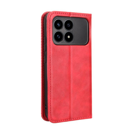 Чехол-книжка Magnetic Buckle Retro для Xiaomi Redmi K90 5G / Poco F8 Pro — красный