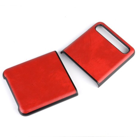 Противоударный чехол Litchi Texture на Samsung Galaxy Z Flip - красный