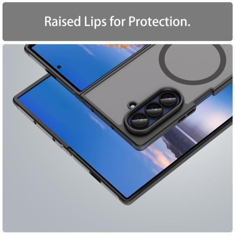 Противоударный чехол Fan Dun Series TPU Hybrid PC Frosted Magsafe для Samsung Galaxy Fold 7 5G - черный