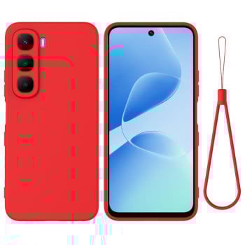 Силіконовий чохол Solid Color Liquid Silicone на Infinix Hot 60 5G / Hot 60i 4G - червоний