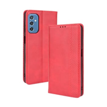 Чехол-книжка Magnetic Buckle Retro на Samsung Galaxy M52 5G - красный
