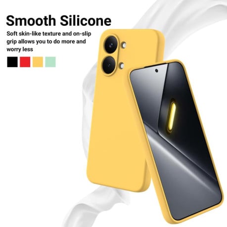 Силиконовый чехол Solid Color Liquid Silicone на Xiaomi Poco X8 Pro Max / Turbo 5 Max — жёлтый