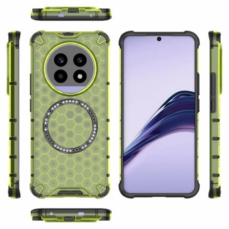 Протиударний чохол Honeycomb Magnetic Ring Shockproof на Realme 13 Pro 5G Global - зелений