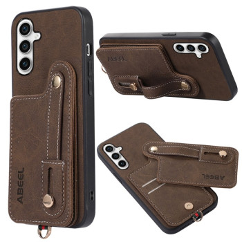 Протиударний чохол ABEEL Litchi Texture Card Bag Samsung Galaxy S23 FE 5G - хакі