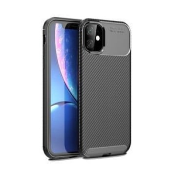 Противоударный чехол Carbon Fiber Texture на iPhone 11-черный
