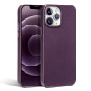 Кожаный противоударный чехол R-JUST Cowhide для iPhone 14/13 - фиолетовый