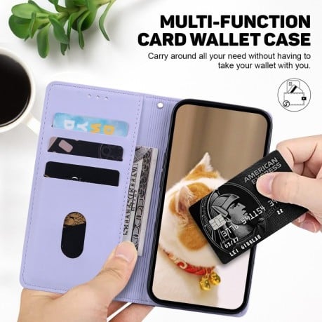 Чохол-книжка Cute Cats RFID Leather для Xiaomi 14T Pro - фіолетовий