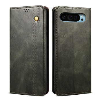 Чохол-книжка Simple з еко-шкіри Crazy Horse з воском на Google Pixel 9/9 Pro - зелений