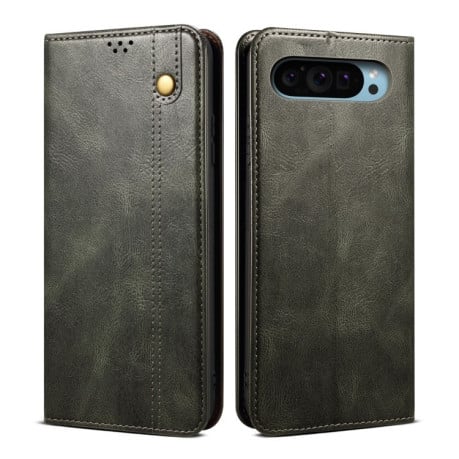 Чехол-книжка Simple Wax Crazy Horse для Google Pixel 9 / 9 Pro - зеленый