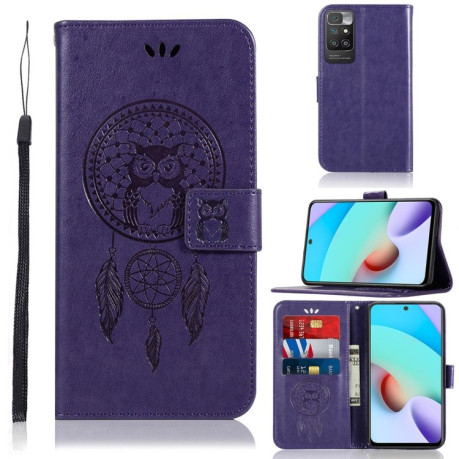 Чехол-книжка Wind Chime Owl для Xiaomi Redmi 10 - фиолетовый
