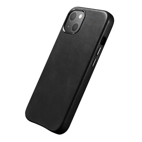 Шкіряний чохол iCarer Leather Oil Wax (MagSafe) для iPhone 14/13 - чорний