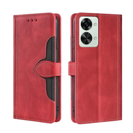 Чехол-книжка Stitching Skin Feel для OnePlus Nord 2T - красный