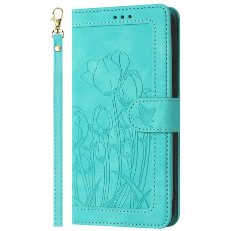 Чохол-книжка Tulips Embossed Leather для iPhone 16e - зелений
