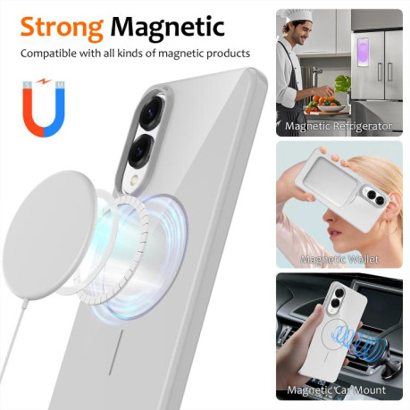 Протиударний чохол Glossy TPU Shockproof MagSafe для Samsung Galaxy S25 Edge 5G - білий