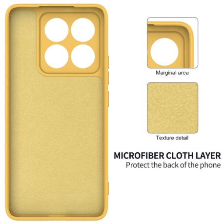 Силиконовый чехол Solid Color Liquid Silicone на Xiaomi 14T Pro - желтый