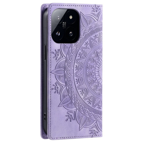Чехол-книжка Totem Embossed Magnetic Leather для Xiaomi 14 Pro - фиолетовый