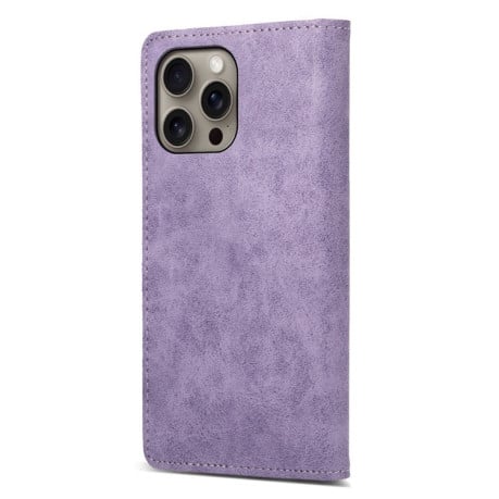 Чехол-книжка Business Solid Color Magnetic RFID Leather на iPhone 16 Pro Max - фиолетовый